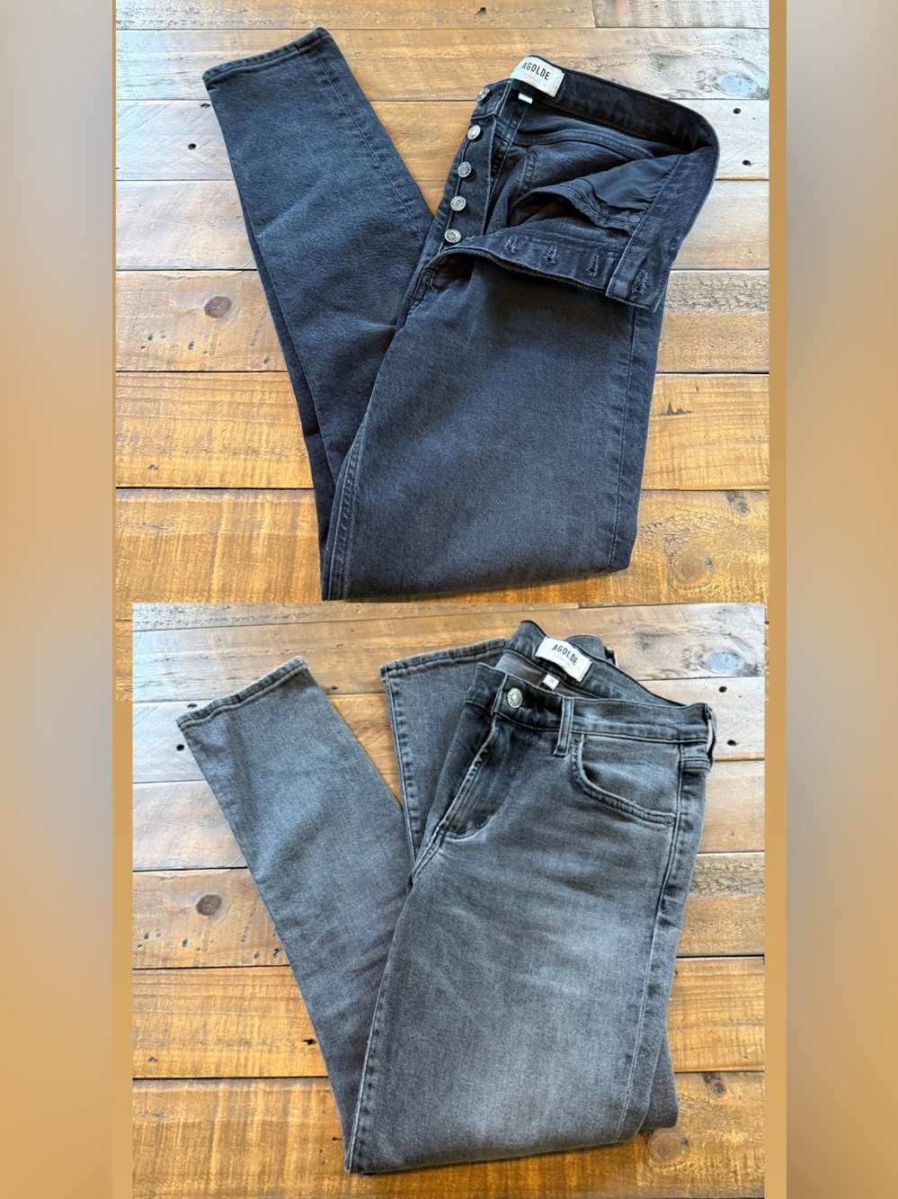 (2) Agolde Womens Black & gray Slim Jeans, size 26, great condition
